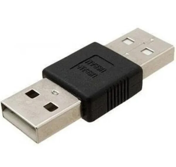 Plug conector adaptador dois lado USB macho para USB emenda de cabo